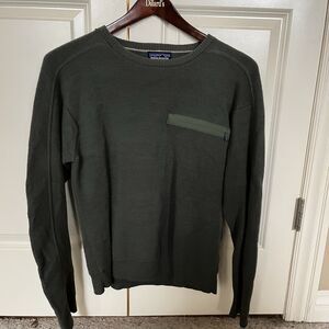 Patagonia Ridgeway READ Crew Sweater Men M 100% Wool Vintage 2002 Military Green